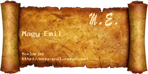 Magy Emil névjegykártya